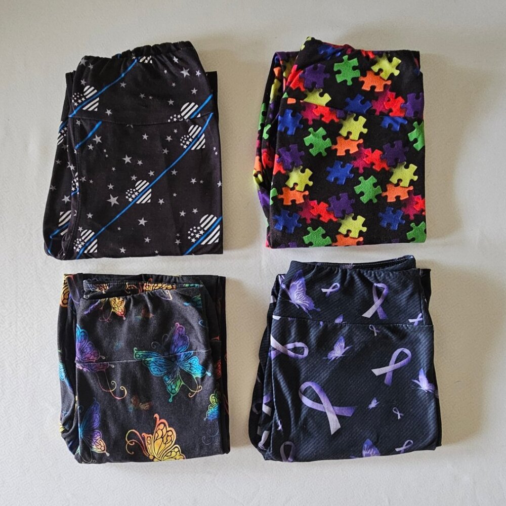 Fabulegs Lot of 4 Awareness Leggings S-M